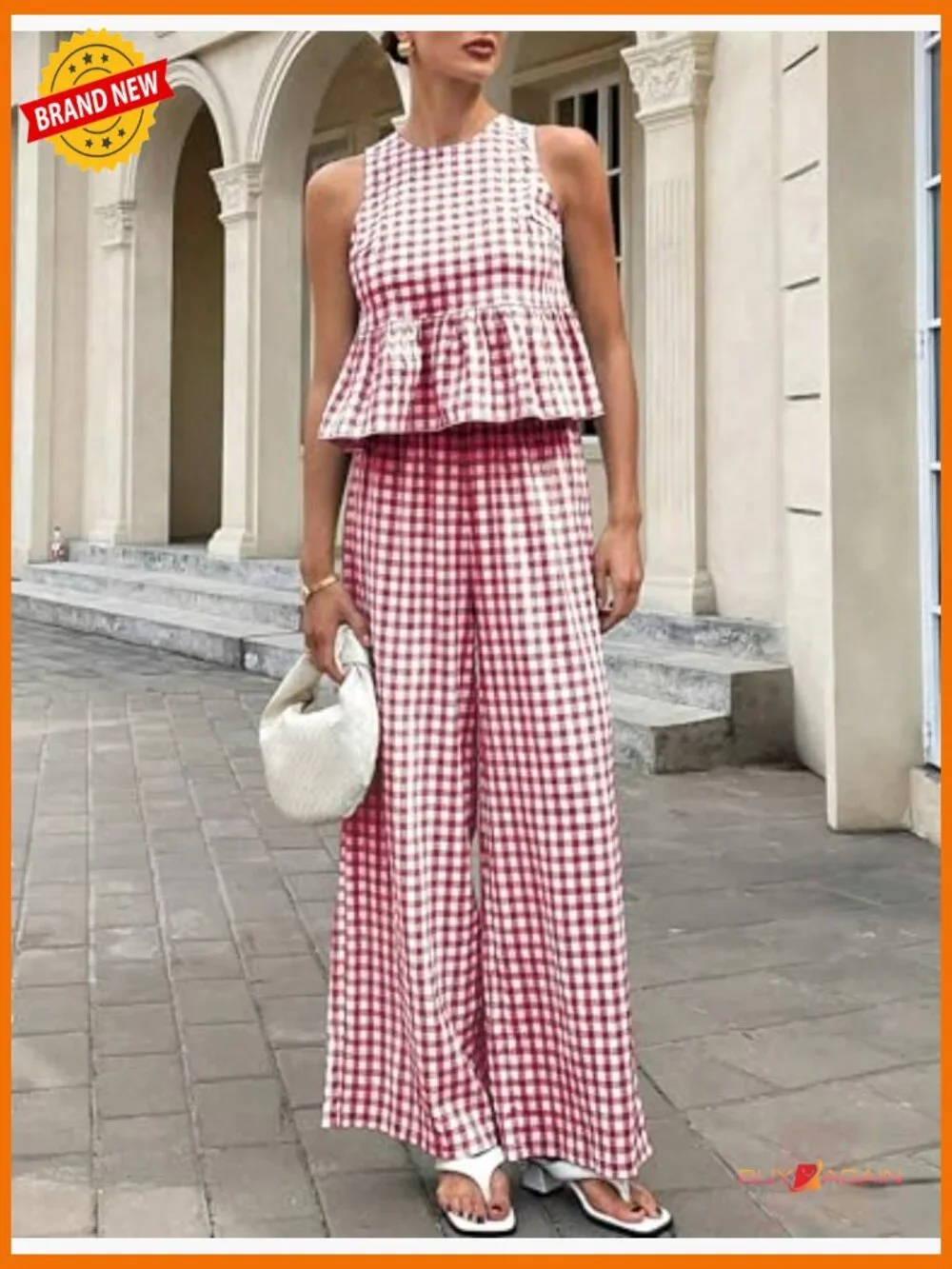 Women's 2 Piece Lounge Set Tank Top Wide Leg Pants Matching Set